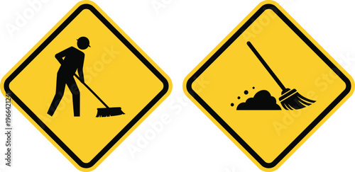 Road cleaning and sweeping signs