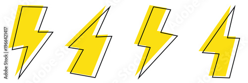 Flash icon set simple design eps 10.