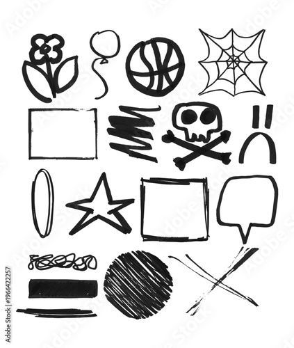 Hand-Drawn Sketchy Doodle Elements Collection