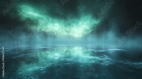 Mystical Oceanic Atmosphere with Dramatic Ethereal Light and Mist