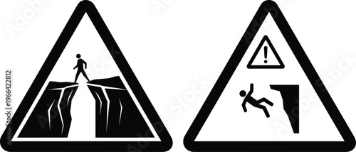 Warning signs of falling hazard