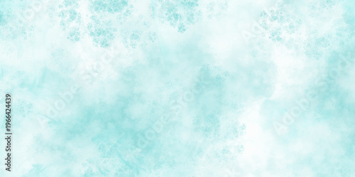 Panorama of blue sky and White cloud nature background .Classic hand painted Blue watercolor background for design.Aquarelle hand painted paper textured canvas for vintage ,invitation card, template.