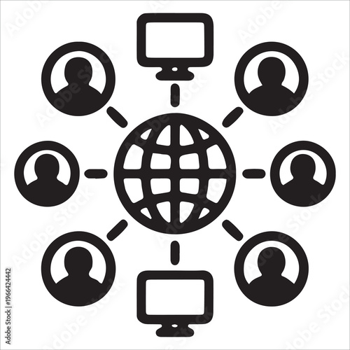Social Media Line Icon Vector, Digital Network and Online Platform Symbol EPS 10
