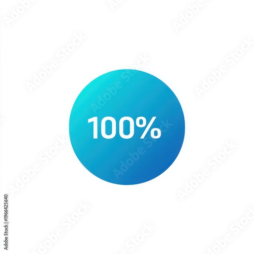 Vibrant Circle Displaying One Hundred Percent in Modern Design