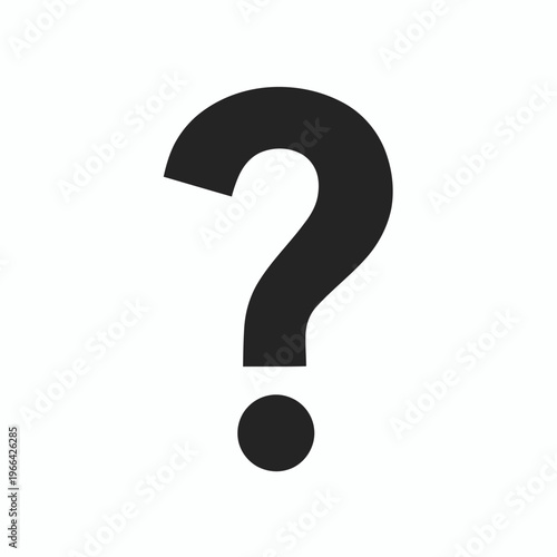 Black Question Mark Symbol Isolated on White Background.