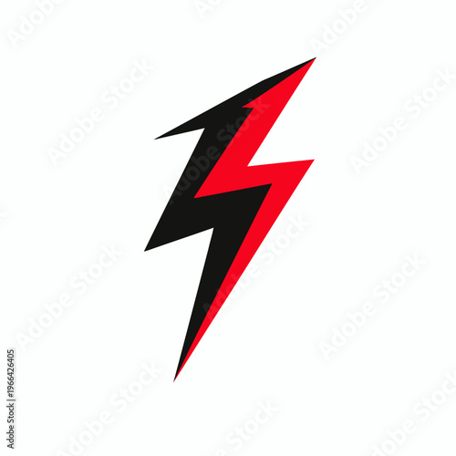 Red and black lightning bolt symbol.