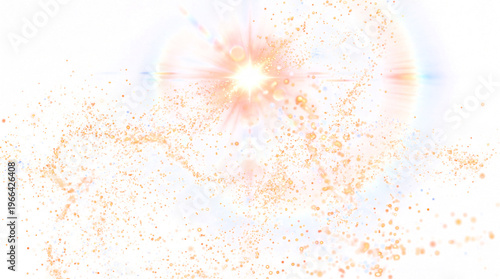 Delicate watercolor flower with soft orange center.