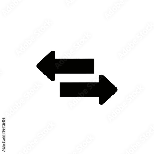 Two Black Arrows Pointing in Opposite Directions.