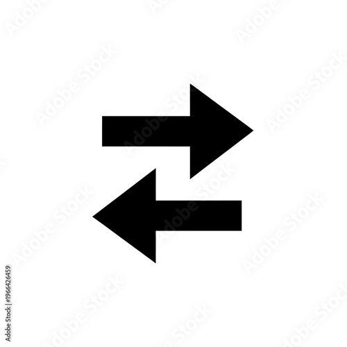 Two Black Arrows Pointing Opposite Directions.