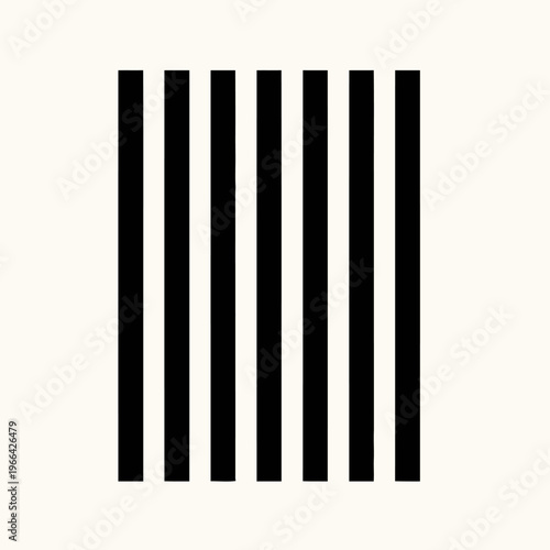 Bold Black and White Vertical Stripes Pattern.
