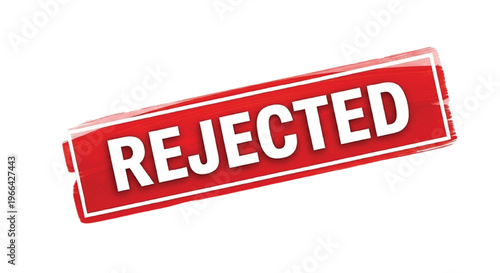 Red rejected stamp on white background red stamp bold font