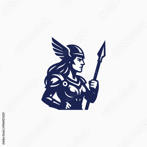 Modern Valkyrie Goddess Logo