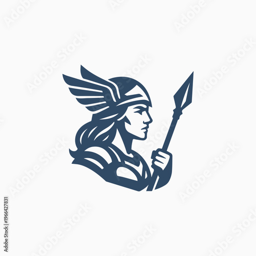 Modern Valkyrie Goddess Logo