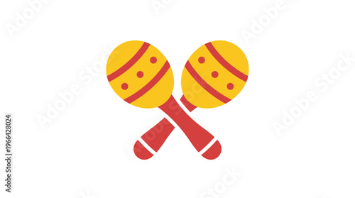 Vibrant musical maracas icon, a perfect design element for cinco de mayo celebrations, symbolizing festive joy and rhythmic cultural heritage