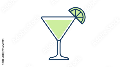 Vibrant lime cocktail icon for a spirited Cinco de Mayo celebration, perfect for festive drink menus and lively party invitations