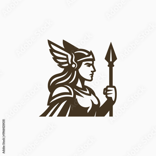 Modern Valkyrie Goddess Logo