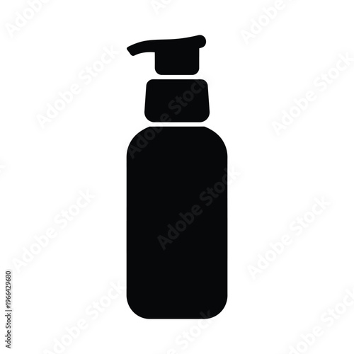 Black bottle with pump dispenser soap