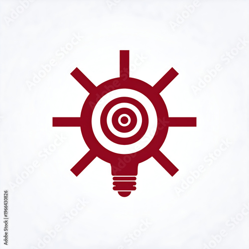 A bold red target and light bulb concept representing innovation, focus, and strategic thinking, great for creative ideas, startups, and goal-oriented visuals.