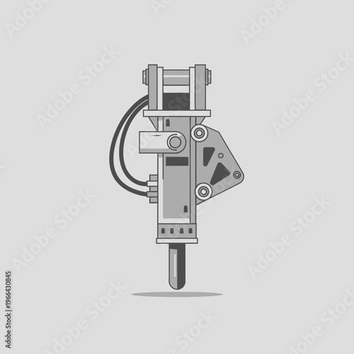 Hydraulic Breaker Hammer for Excavator, Construction Equipment, Demolition Tool, Industrial Machinery