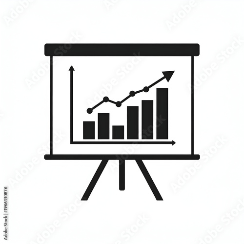 A sleek upward-trending chart display symbolizing growth, success, and financial progress, ideal for marketing, investment, and performance-related designs.