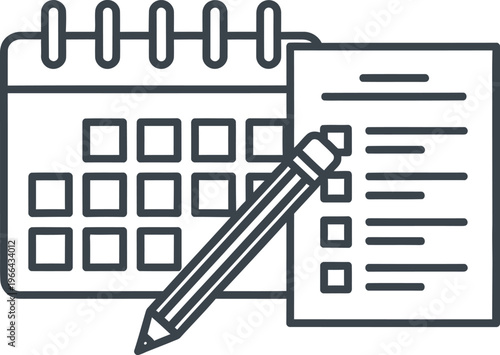 Calendar with checklist and pencil icon