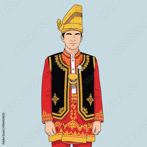 Man in Traditional Indonesian Attire