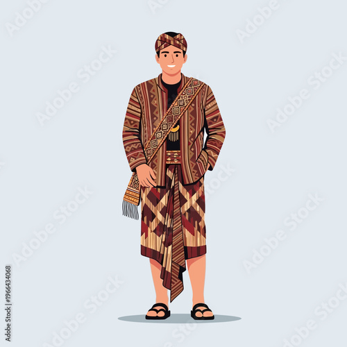 Man in Traditional Indonesian Ethnic Clothing, Bali