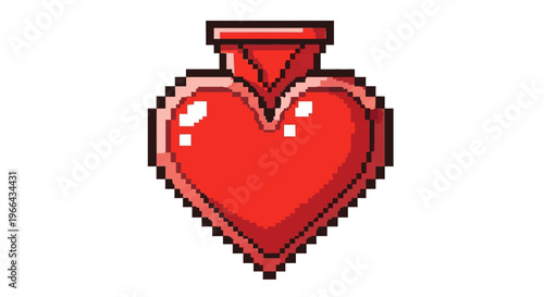 Pixel Art Heart Potion for Health and Life.