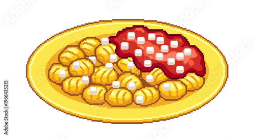 Delicious Gnocchi with Tomato Sauce and Cheese.