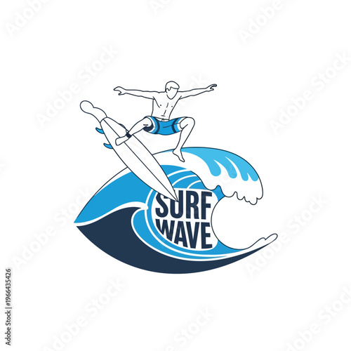 Surfer Riding Wave, Summer Sport, Ocean Adventure