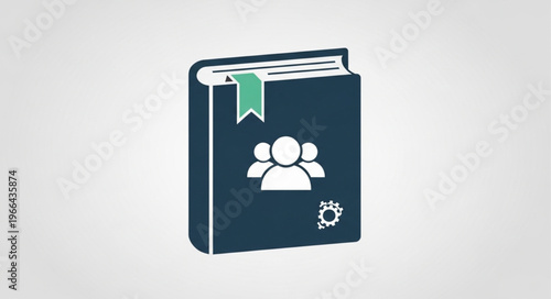 Tableau sur toile Book with People Icon - A Guide to Community and Collaboration.