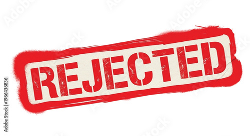 Red rubber stamp with rejected text on white background