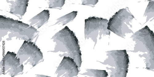 Expressive black ink brush strokes on white textured paper eps 10