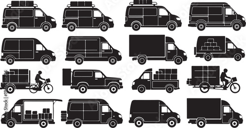 Variety of vehicles and transportation methods for delivery and logistics