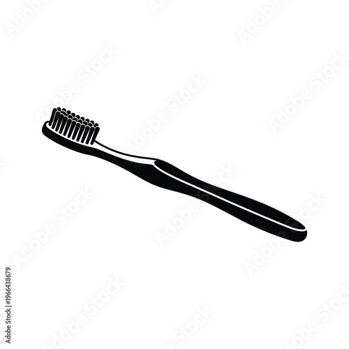 Black toothbrush with white highlights on handle bristles