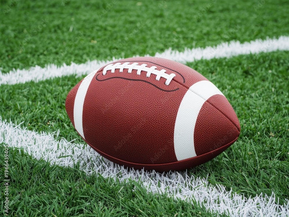 Obraz premium A football sitting on the grassy field isolated on white background