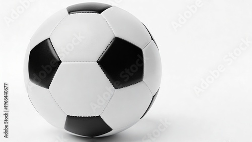  features a classic soccer ball with a traditional black and white pentagon and hexagon pattern. The ball is centered against a plain white background, emphasizing