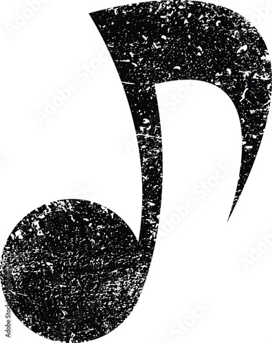 Grunge Eighth Note Icon