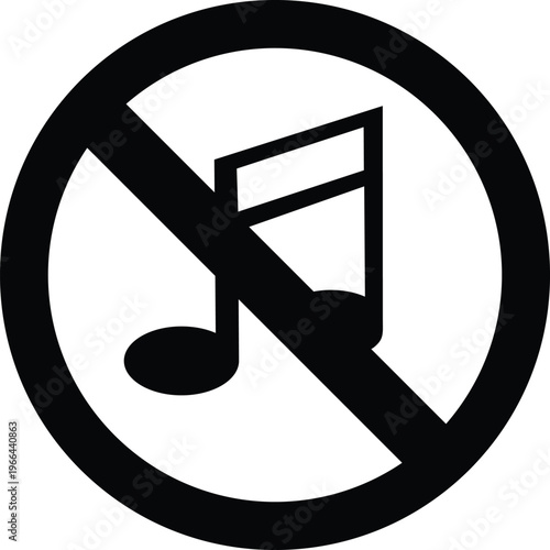 No Music or Sound Prohibited Icon