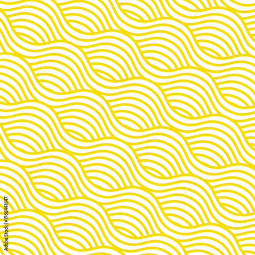 Pasta background, spaghetti abstract geometric pattern. Macaroni yellow poster. Wavy abstract pattern. Pasta vector illustration
