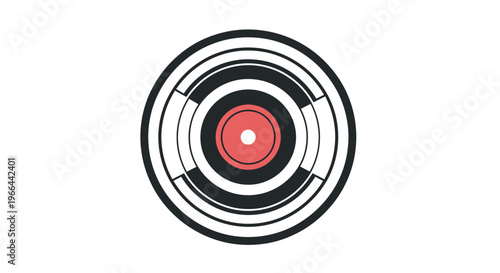 Bullseye target with red center.