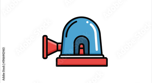 Blue and red police siren light.