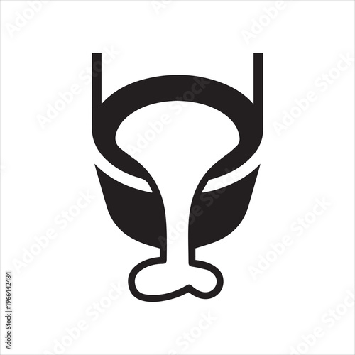 Molten metal pouring from crucible icon. Metal casting and foundry process. Monochrome black and white symbol