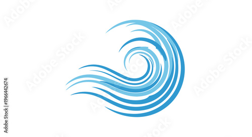 Blue wave design element icon symbol.