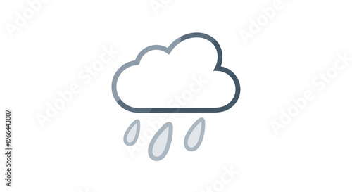 Cloud with rain drops falling down.