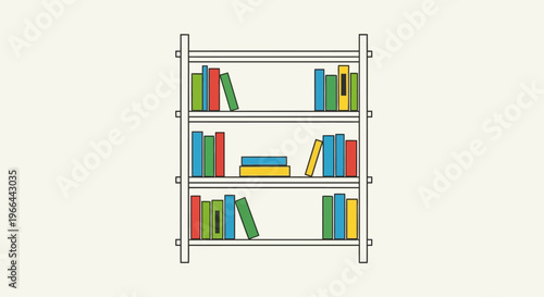 Colorful books on a shelf.