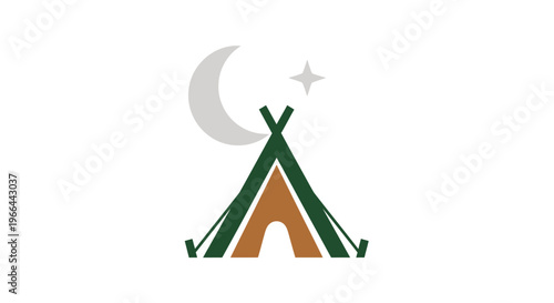 Green and orange camping tent.