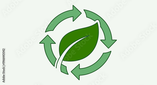 Green leaf eco recycle symbol icon.