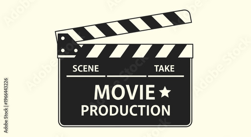 Movie production clapper board icon.