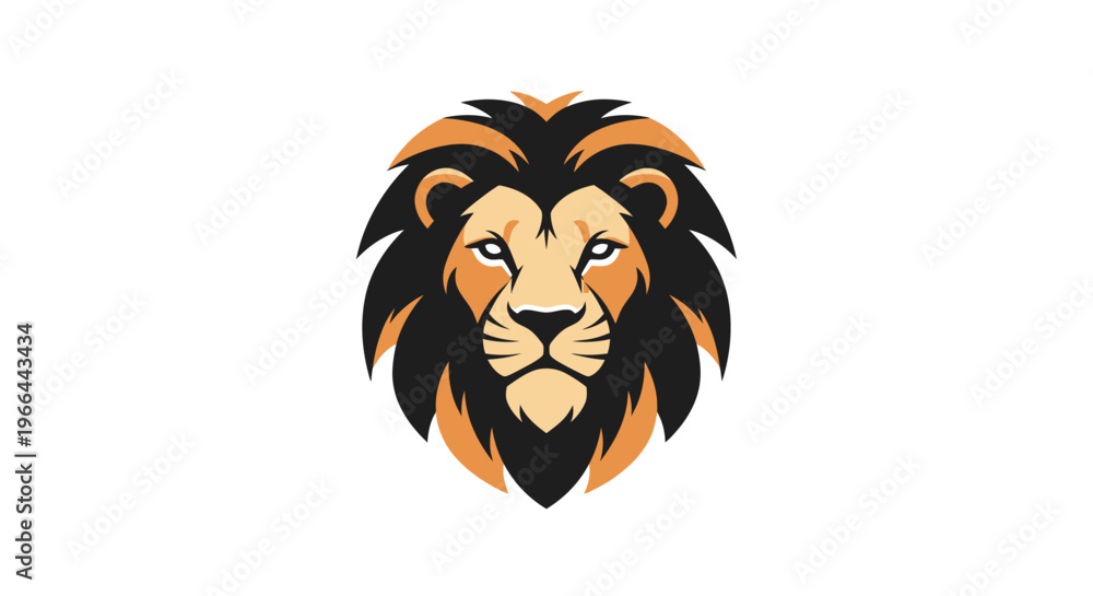 Obraz premium Lion head with mane and whiskers.